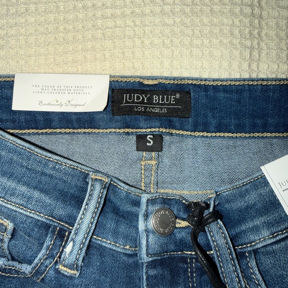 Judy Blue Distressed Blue Jean Shorts - Picture 2 of 4